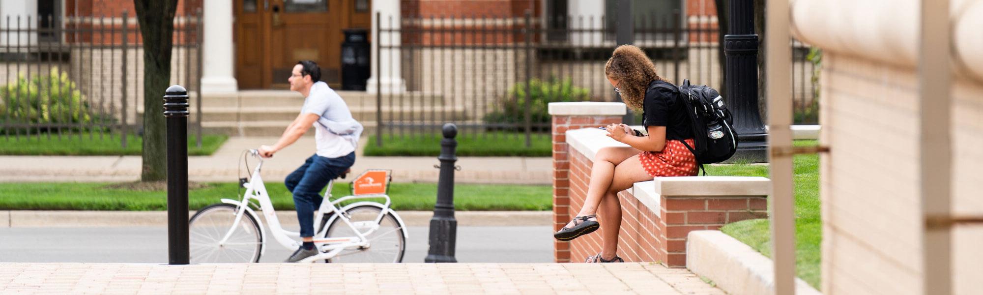 Students on campus.